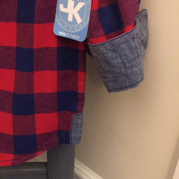 NWT-Boys Buffalo Plaid Button-up Shirt - Picture 4 of 12